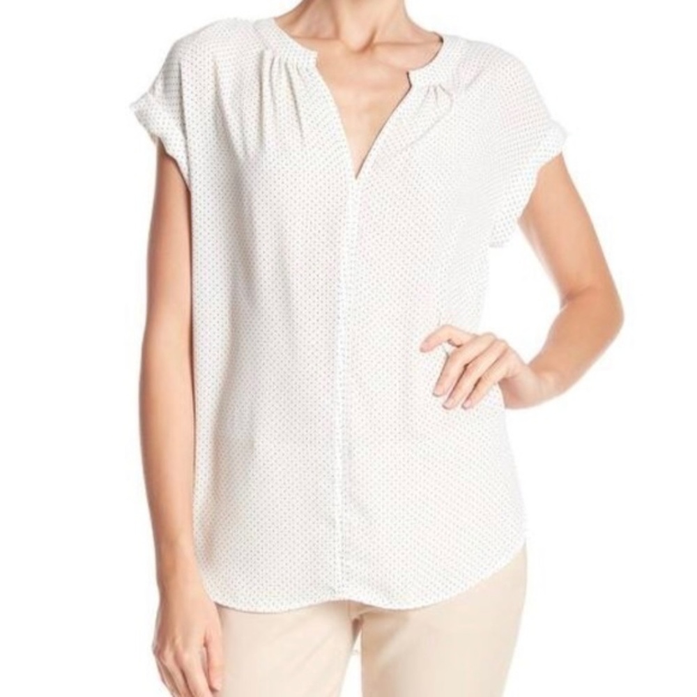Philosophy White blouse with black polka dots